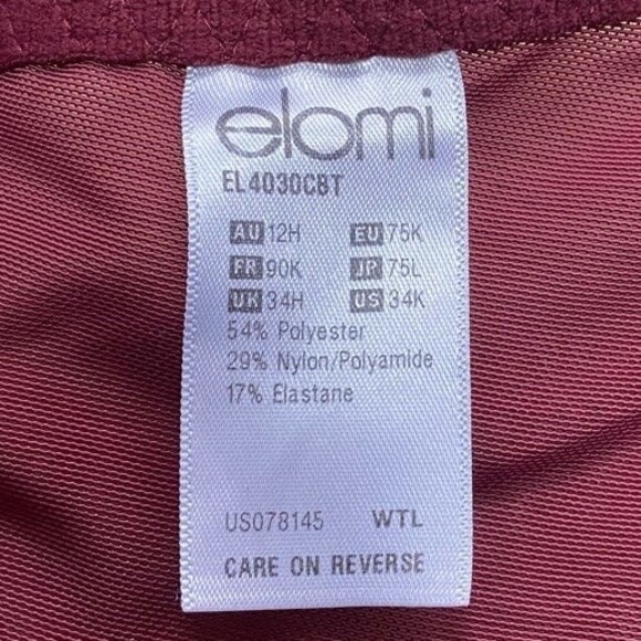 Elomi Cate Plum Purple plus size bra US 34K 34DDD Underwire Full Cup Banded Bra - Picture 8 of 9